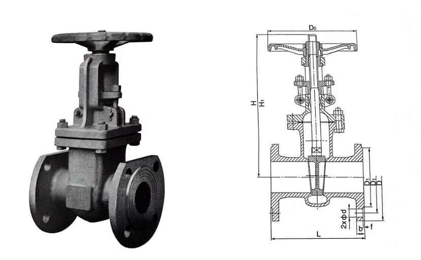 Stainless Steel 304 CF8 Gate Valve Pn25 Pressure Single Direction Flow for Water&Oil